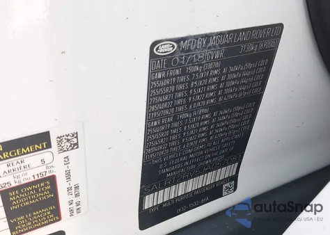 2018 Land Rover Discovery Hse Luxury from USA, damaged, VIN SALRT2RV5JA057081